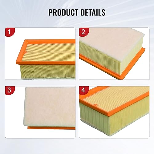 Miniatura 2 de Bapmic 1K0129620D Elemento de filtro de aire del motor para Volkswagen Jetta Tiguan CC Passat Beetle Golf GTI Audi A3 Q3 TT Quattro 1.8L 1.9L 2.0L