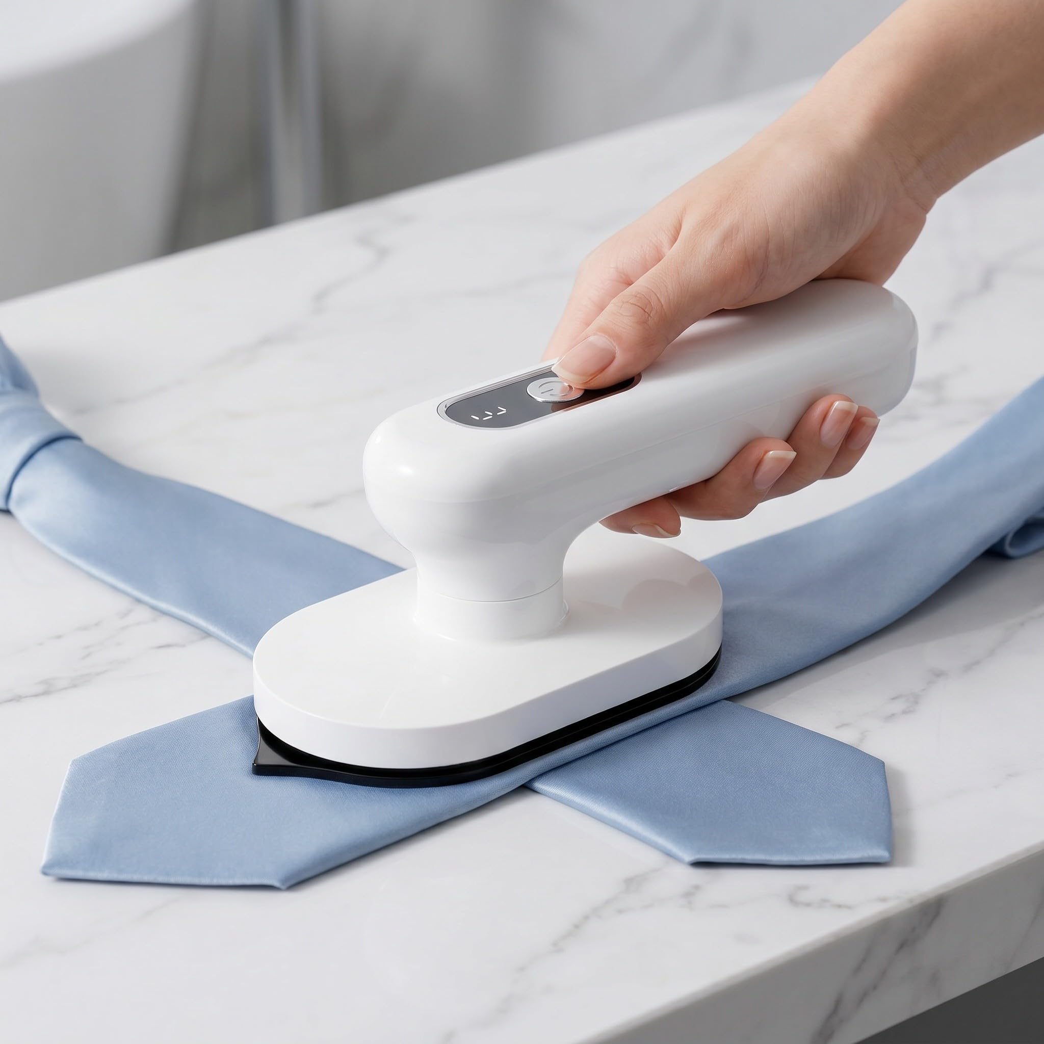Plancha con Mango Giratorio Portátil Inalámbrica de Color Claro 3 Ajustes de Temperatura y Protección para Prendas Delicadas para Viaje y Hogar