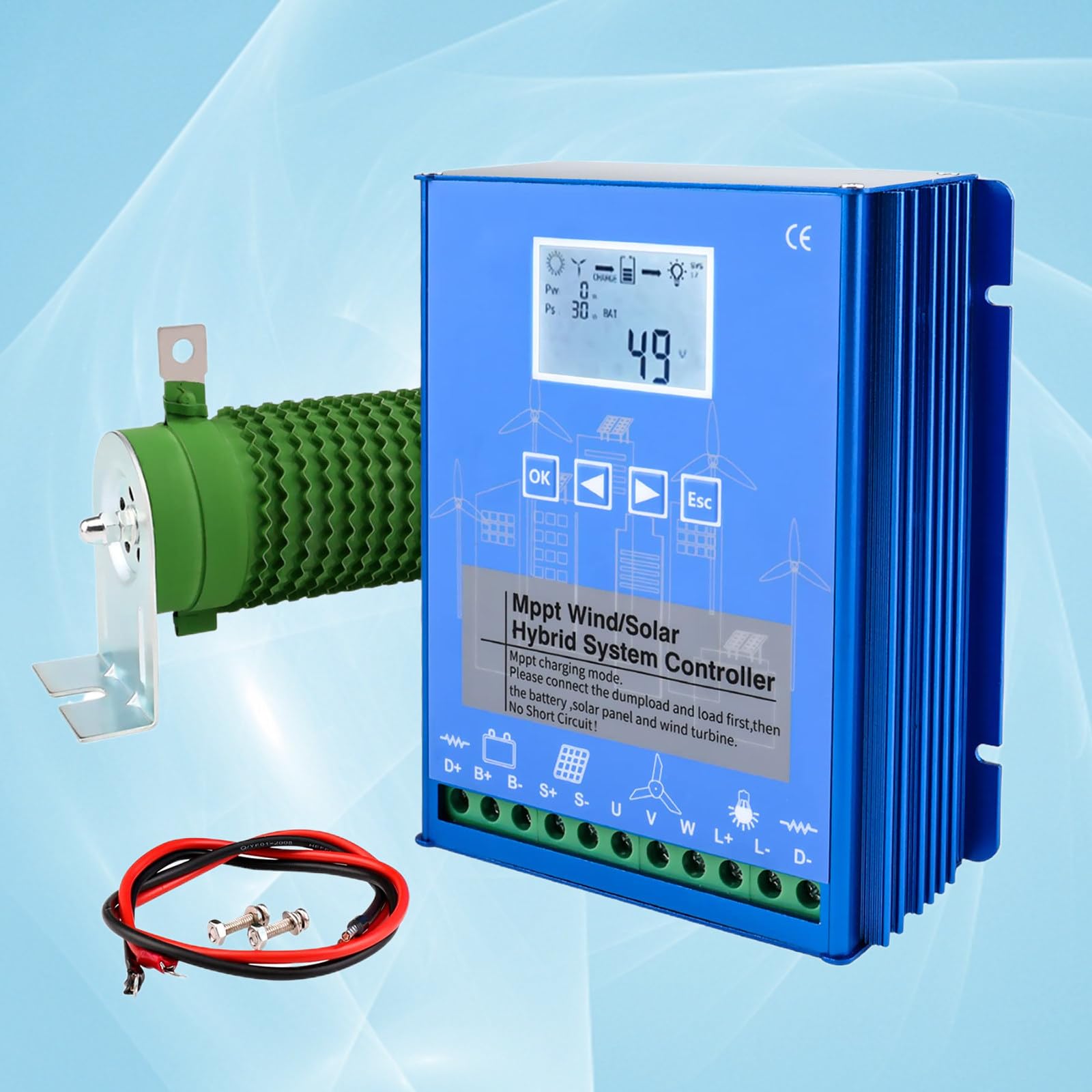 8000W Windkraftanlage Freie Energie-Windmühle mit vertikaler Achse, Windturbinengenerator Hybrid-Laderegler,48V