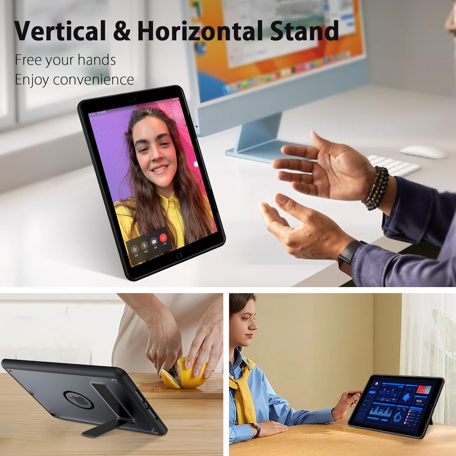 GUAGUA for iPad 6th/5th Generation Case 9.7 Inch (2018/2017), Magnetic Cases with Invisible Portrait/Landscape Stand Protective Kickstand Case for iPad 9.7 Inch 2018 (6th Gen) / 2017 (5th Gen), Black - Image 2