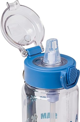 Miniatura 6 de Silver Buffalo Lilo and Stitch Aloha Chillin Botella de agua de plástico con tapa de bloqueo y correa, 33 onzas