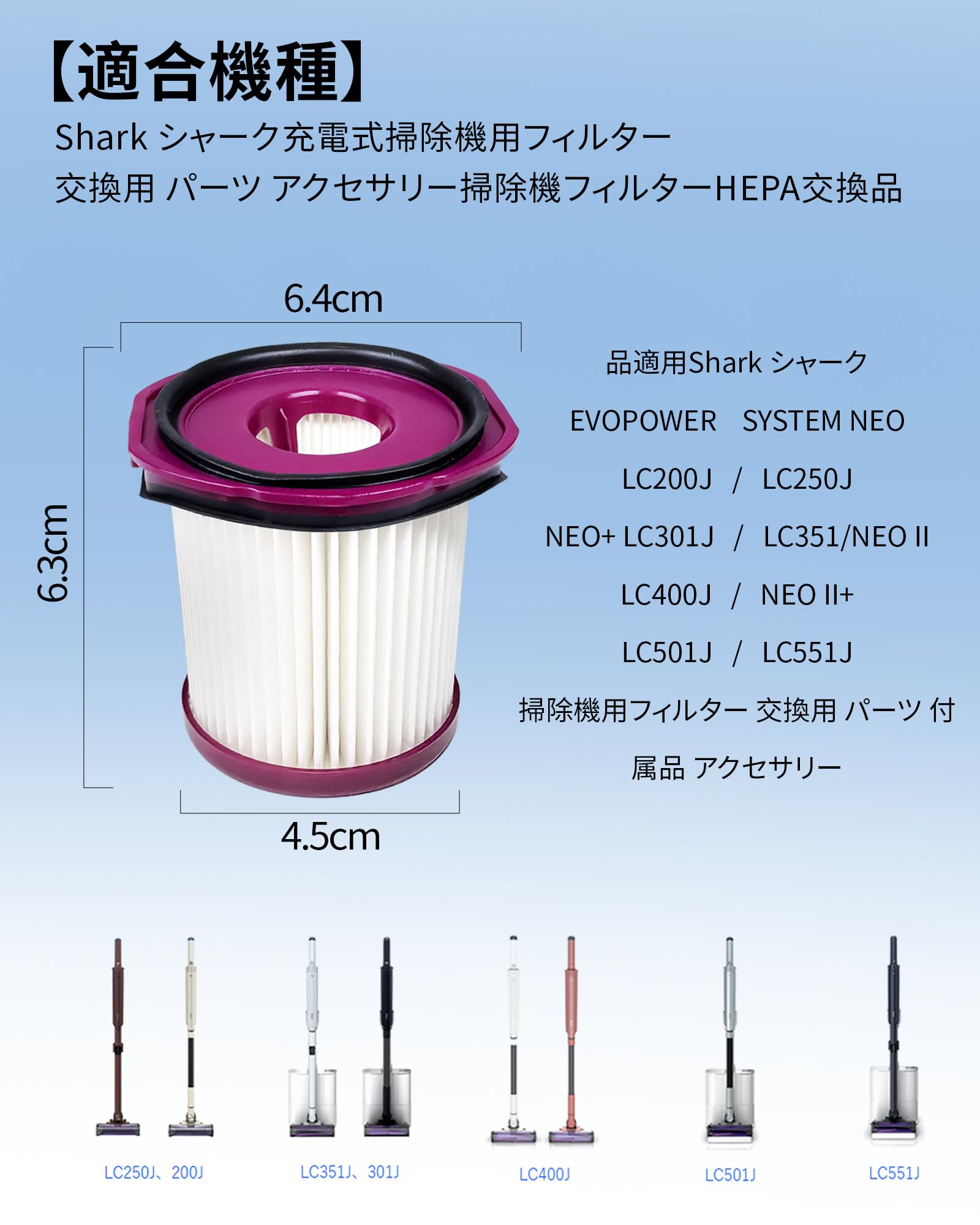 Amazon.co.jp: シャーク掃除機用 互換フィルターセット, EVOPOWER 