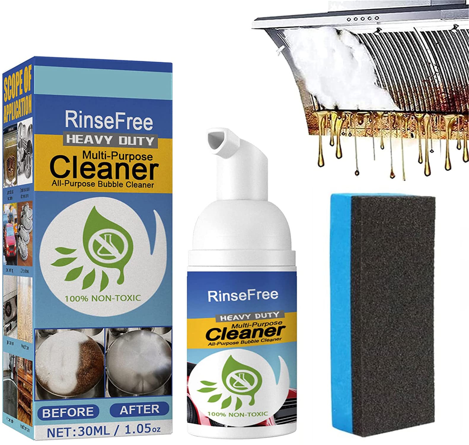 2022 New Powerful Stain Removing Foam Cleaner,Multipurpose Foam Cleaner Spray,All Purpose Bubble Cleaner for Car and House Kitchen,Powerfully Removes Stubborn Stains (30ML)