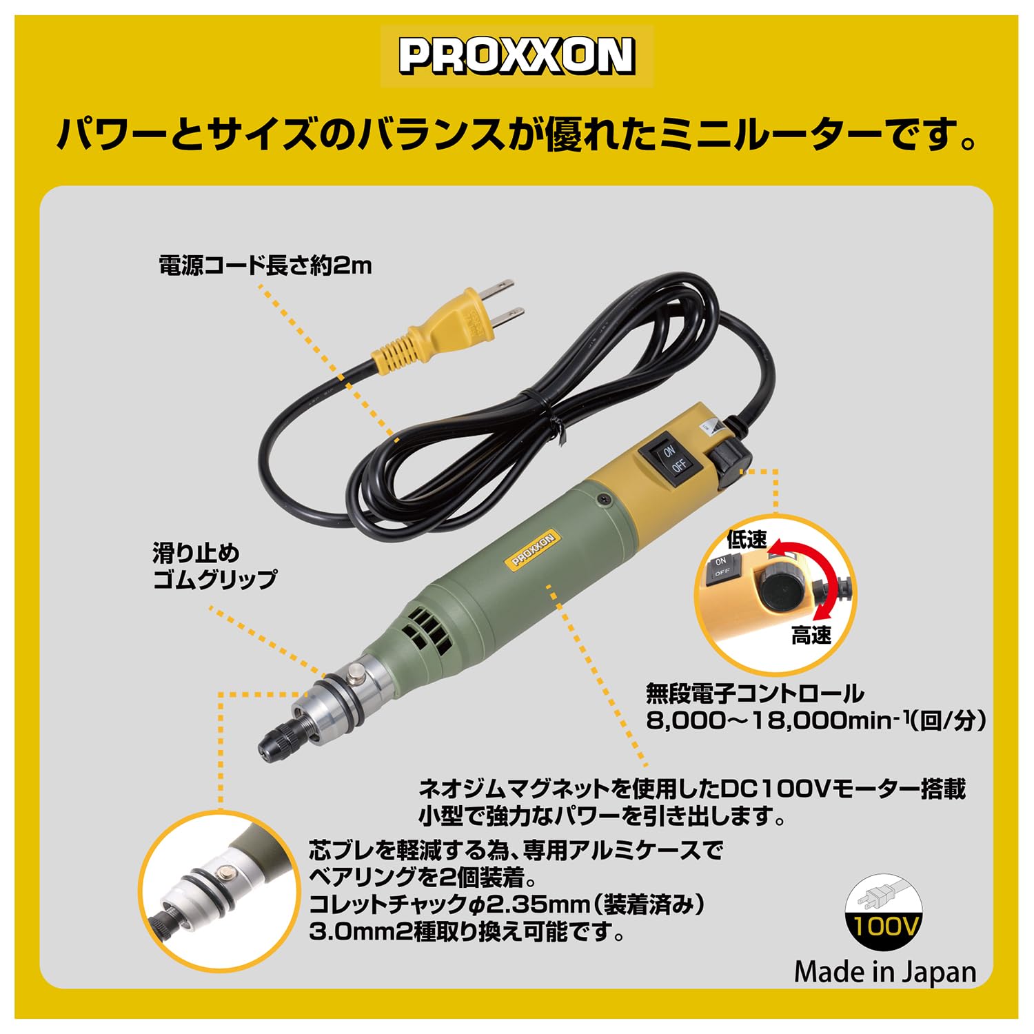 Amazon | プロクソン(PROXXON) ミニルーターセット MM100 ハイス・超硬