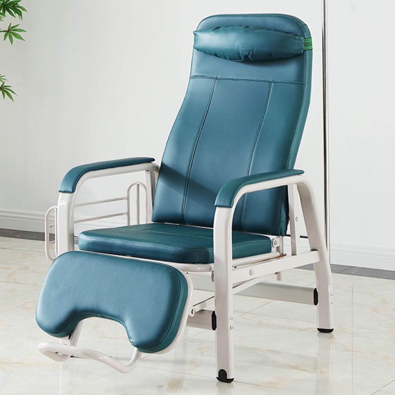 ASerZenith Reclining Phlebotomy Chair With Soft Padded Seat For Waiting Rooms, Examination, First Aid, Research Labs, And Lobby Use,Green