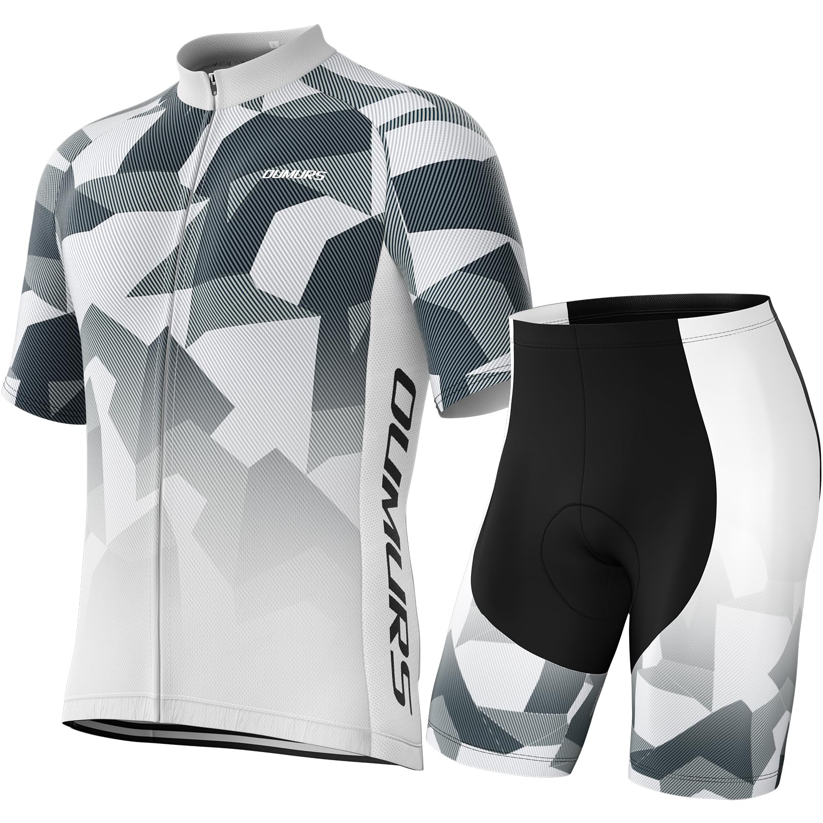 Oumurs Cycling Jersey Set Short Sleeve Suits Men Bike Clothing Road Bicycle Shorts Padded…