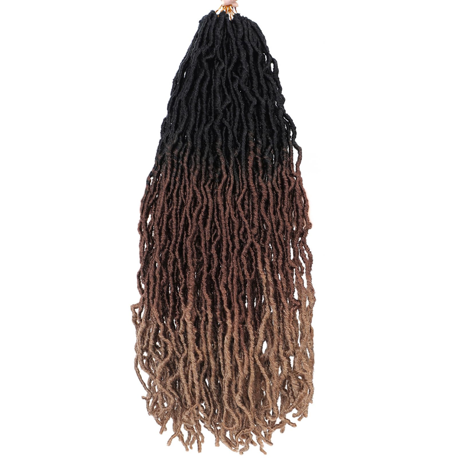 Mechones de pelo sintético ombré de ganchillo suaves de 26 pulgadas, 7 paquetes de rastas de ganchillo naturales largas para mujer, trenzas sintéticas preenrolladas de ganchillo (26 pulgadas (paquete