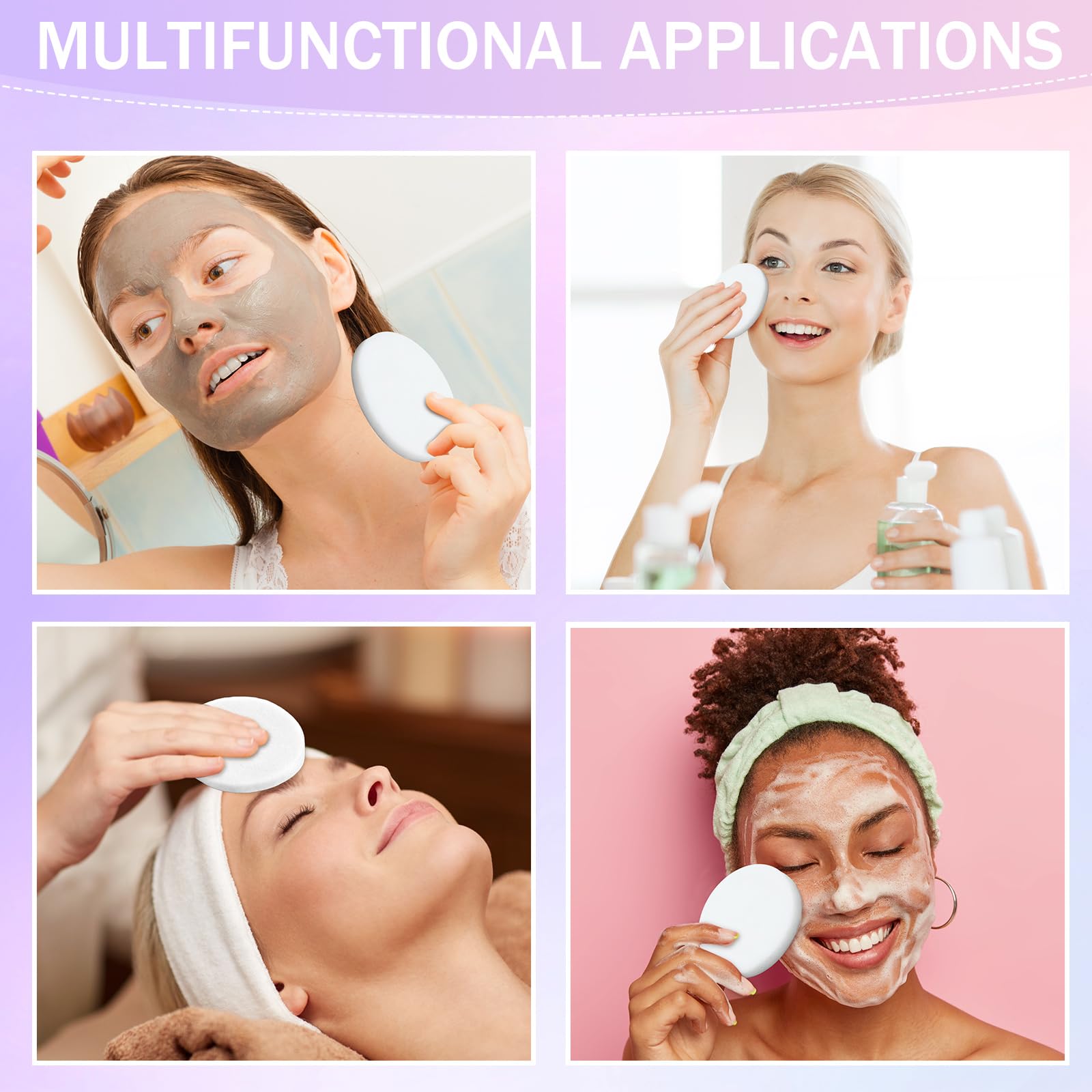 Mifoci 960 esponjas faciales comprimidas para esteticistas, almohadillas de esponja de eliminación de maquillaje para mujeres, spa exfoliante facial (blanco)