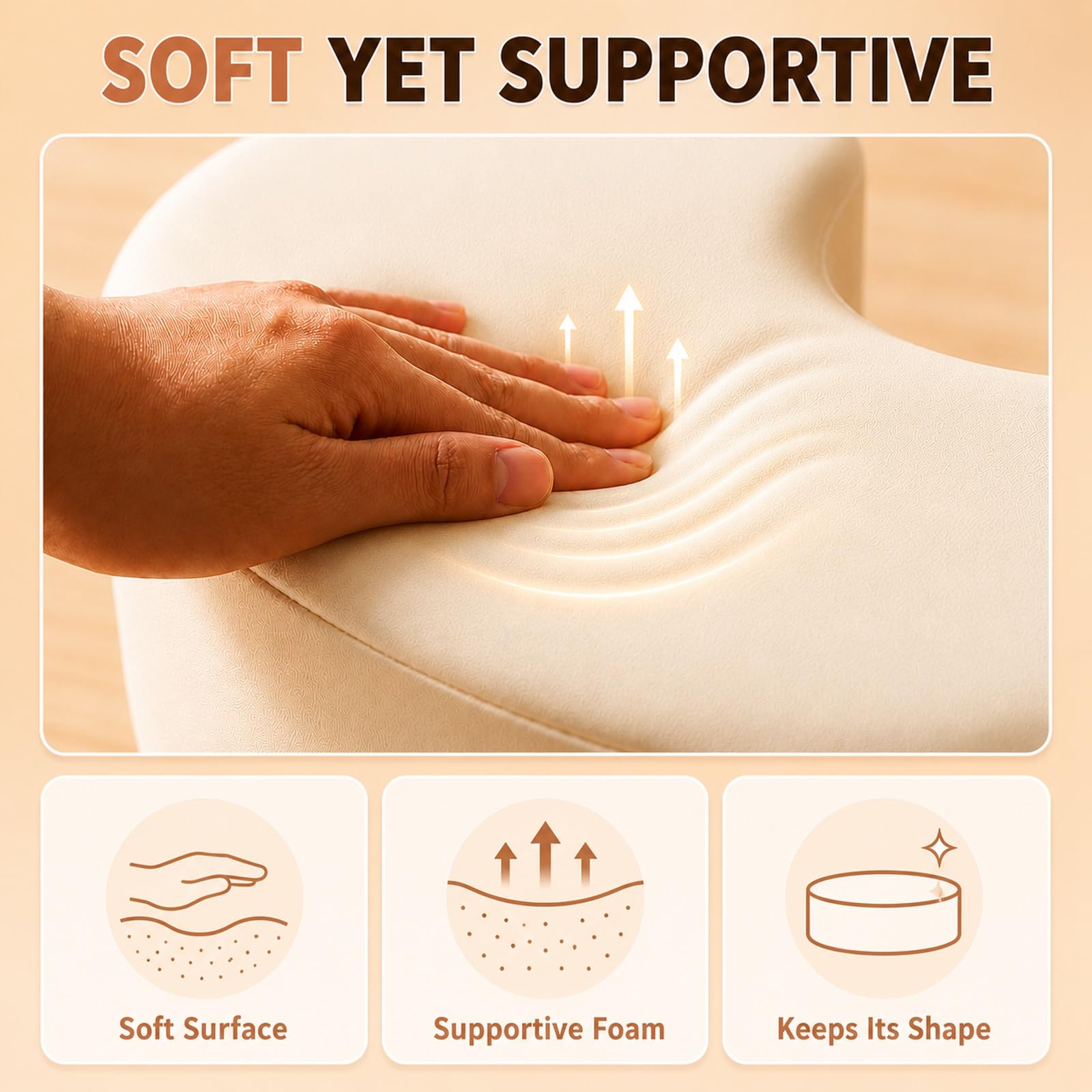 Almohada de lactancia de espuma viscoelástica, almohada de lactancia pionera de tamaño grande para comodidad ergonómica y apoyo, lactancia más fácil y saludable, apta para todos, funda