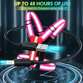 Simket Led Reflective Vest Running Gear, High Visibility Reflective Running Gear Rechargeable Adjustable Led Running Vest, Safety Night Running Gear for Men Women