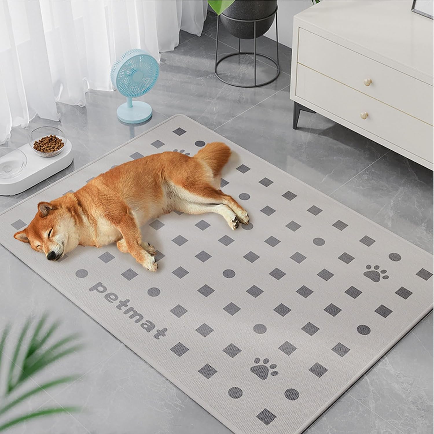 Dog Cooling Mat,Pet Cool Mats for Pups,Dogs and Cats use in Crate, Kennel, Bed, Sofa, Machine Washable, Durable, Gray 17.7 x 23.6 Inches