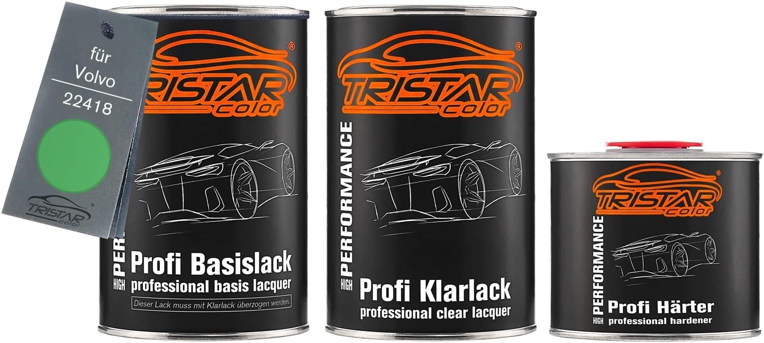 TRISTARcolorCar Paint Set can ready for spraying for Volvo 22418 Valmet Groen Agrar Base coat + 2K clear coat 2.5l