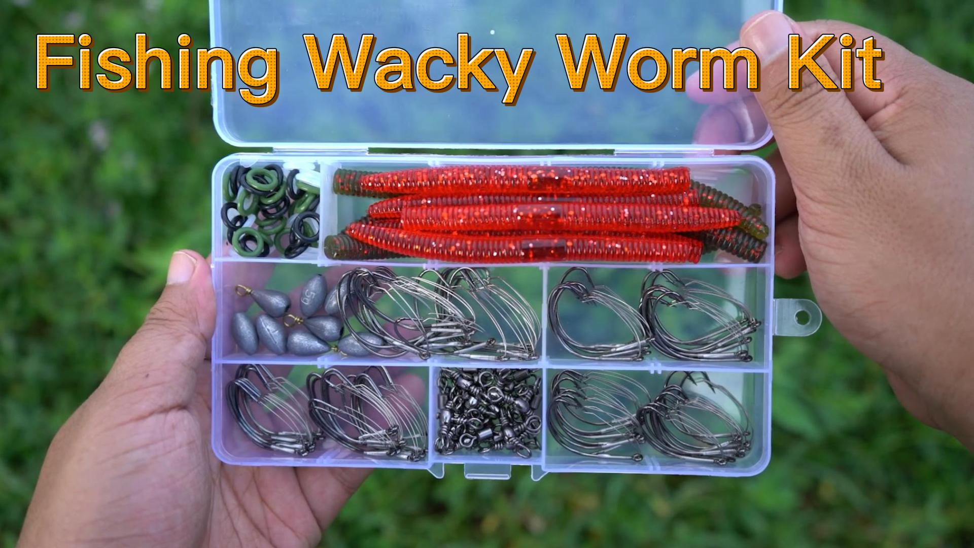 FREE FISHER 134-Piece Soft Plastic Worm Lure Kit - Includes Wacky Rig Tool, Hooks, Weights & Box - View #7