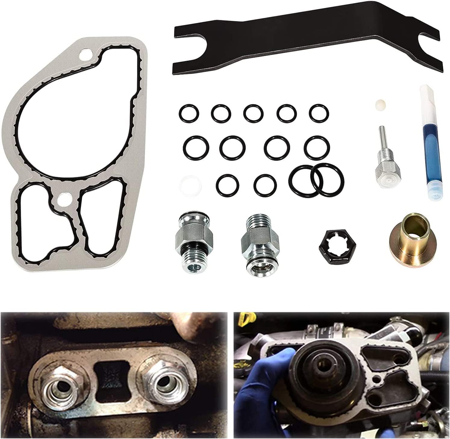 Pressure Oil Pump Master Service Kit w/Base Gasket, HPOP Upgraded Full for 1994-2003 Ford Powerstroke 7.3L Diesel Engine 7.3L F250-F550, E250-E450, Excursion