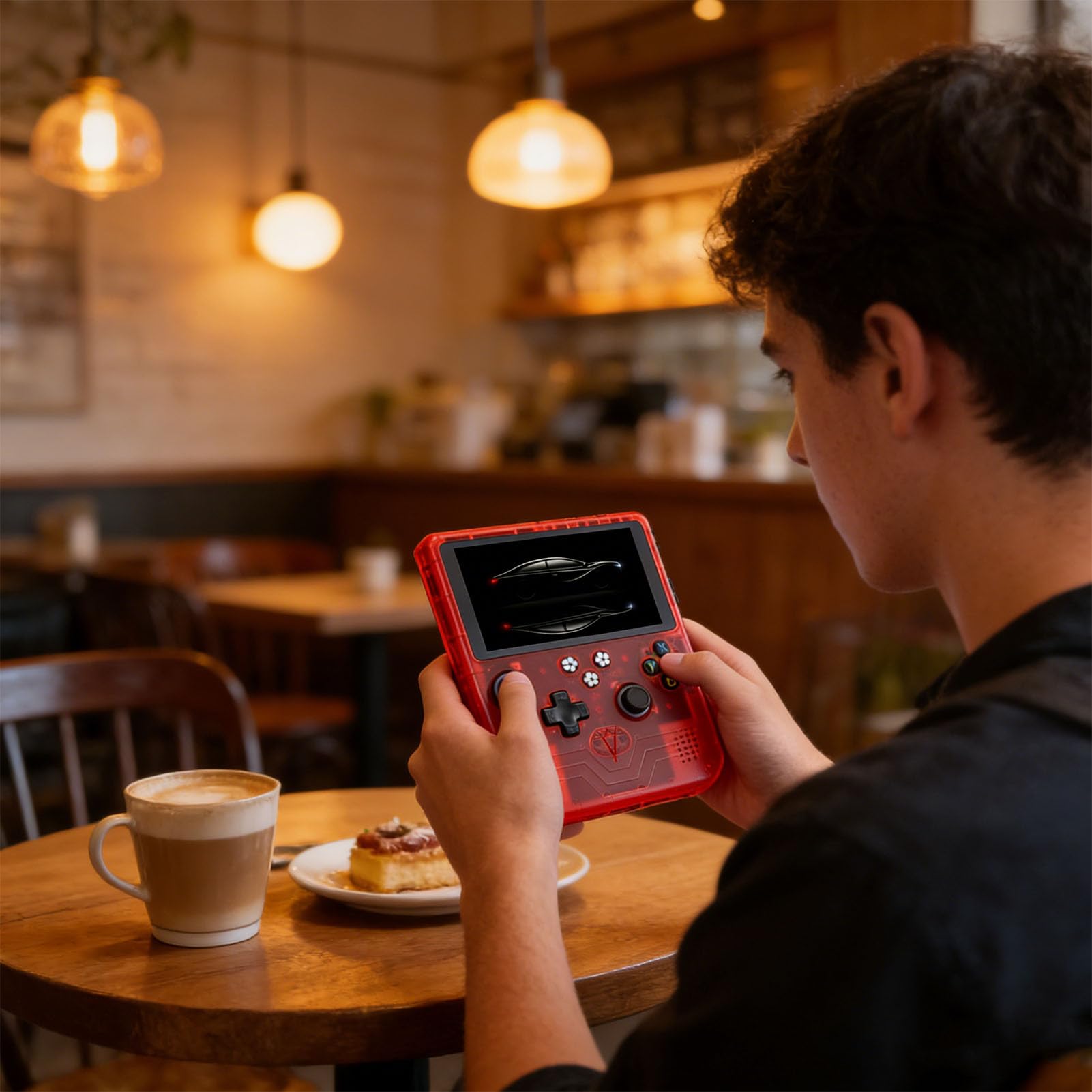 Ausla Consola de Juegos Portátil Retro, Dispositivo de Juegos Portátil con Pantalla de 6 Pulgadas con Cuerpo ABS, Joysticks RGB Duales, Almacenamiento de 128 GB, Batería de 6000 MAh para Jugadores