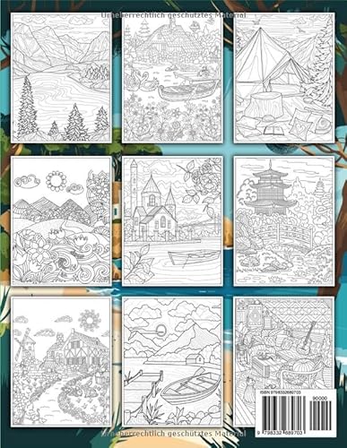 Beruhigende Landschaften: Malbuch (German Edition)