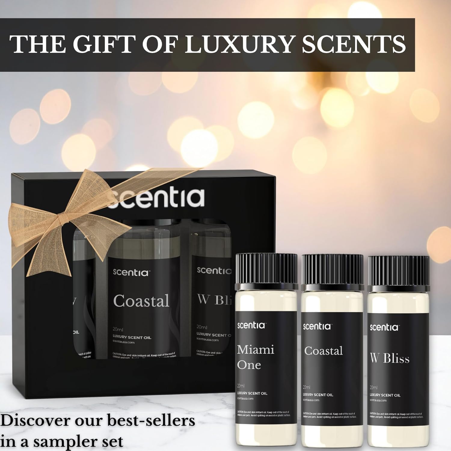 Scentia Diffuser Oil | Inspired by Luxury 5 Star Resorts | Aromatherapy Fragrance Oil | Notes of Cardamom, Leather Cinnamon & Sandalwood, Essential Oil Blend Gift Set - 3 x 20 ml -The 1 Hotel, W Hotel - Image 3