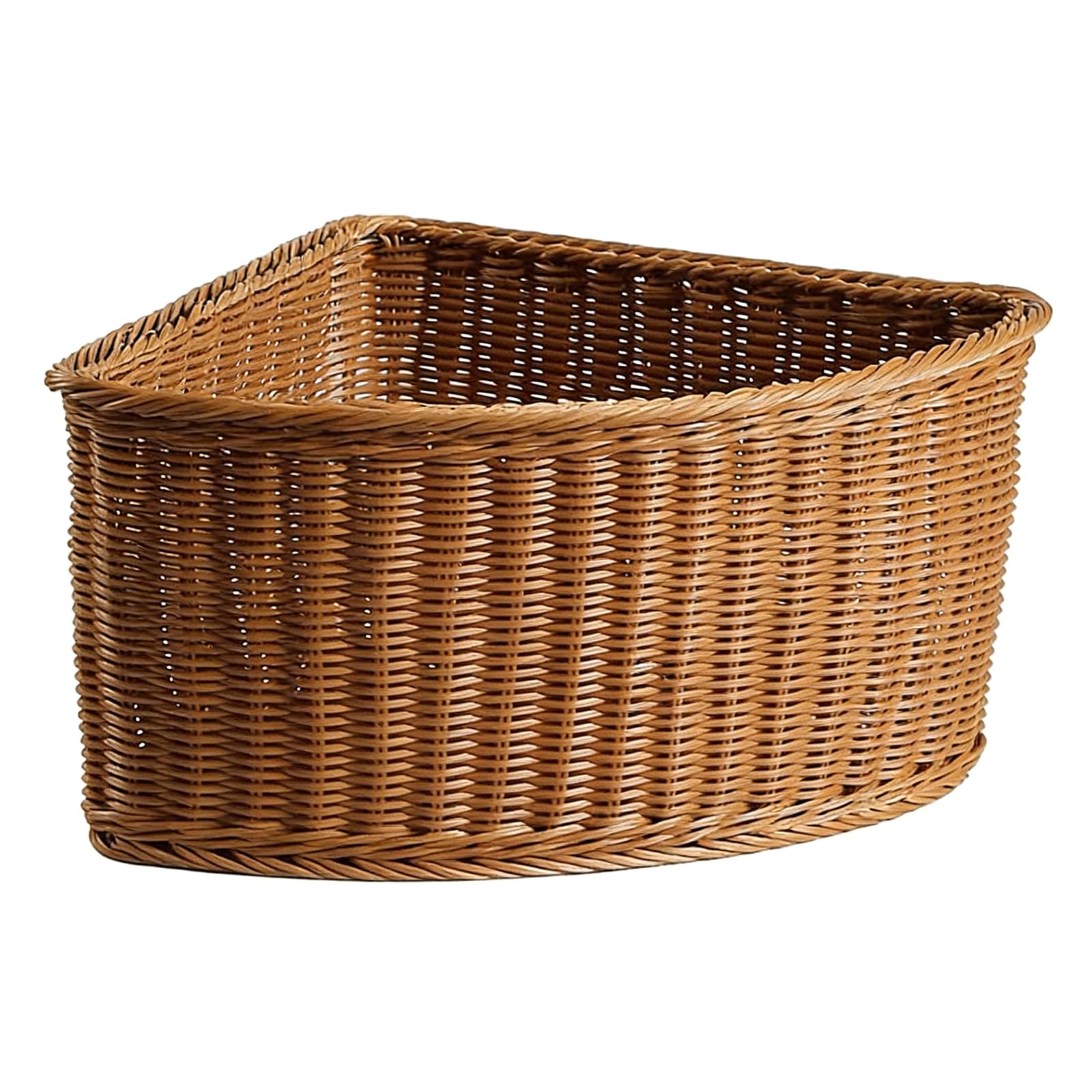 TQUXNGA Arced Shape Storage Bin Flexible Corner Shelf Organizers with Breathable Weave Shelf Basket for Home Closet Polyethylene Rattan Shape Laundry Hamper