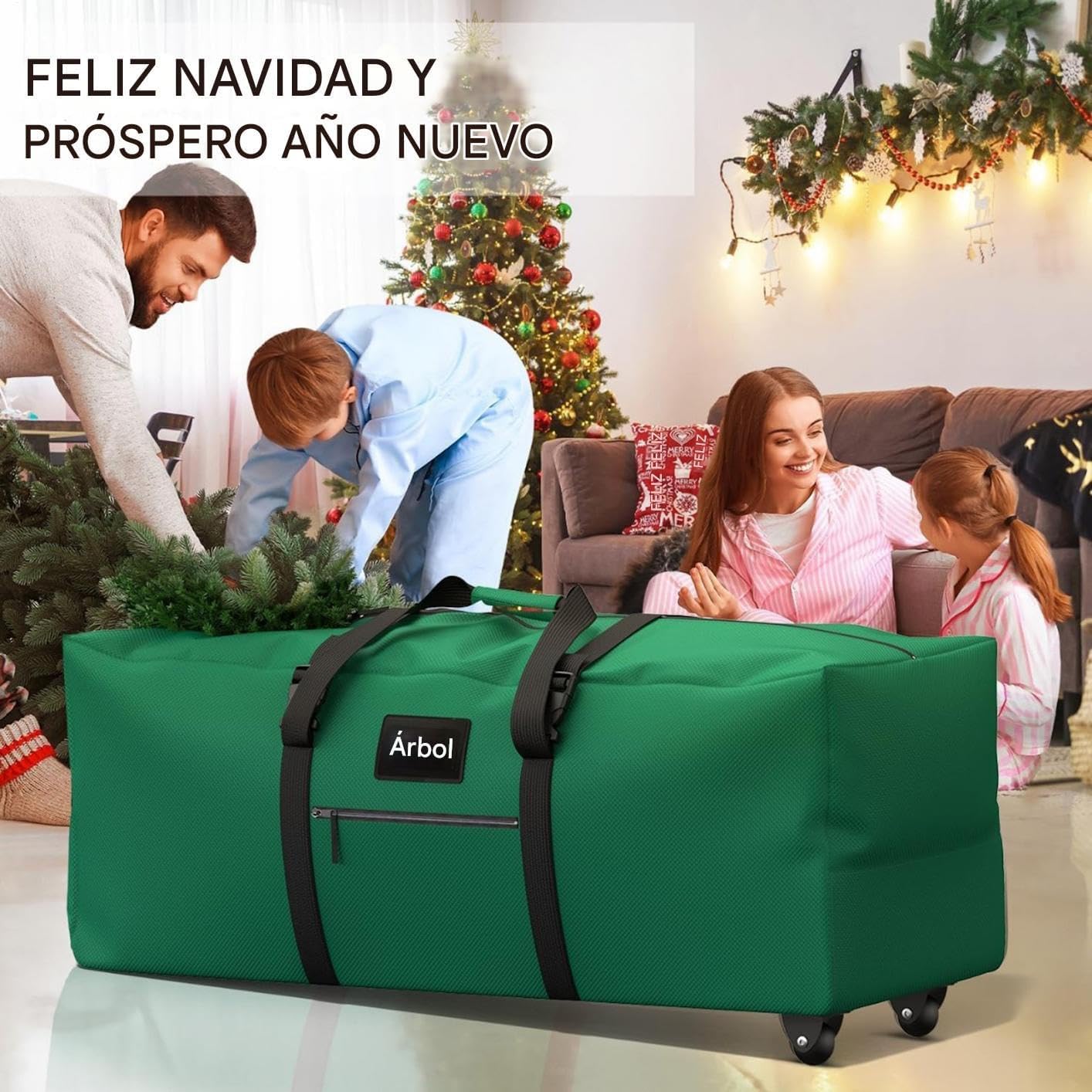 Storage for Christmas Tree | Christmas Decorations with Zipper, Wheels, for Garages Outdoor Garage Moving Packaging