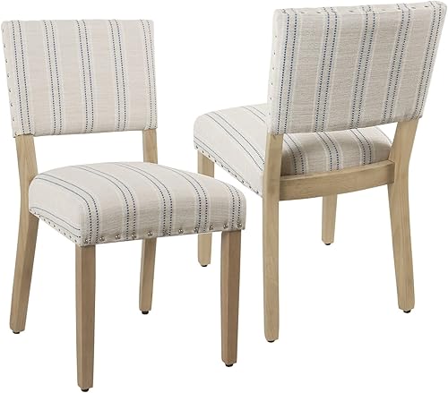 Homepop Decoración del hogar  Sillas de comedor tapizadas  Juego de 2 sillas de comedor con ribete de clavos  Muebles decorativos para el hogar, disponible en Yaxa Costa Rica