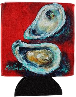 Caroline's Treasures MW1149CC Open up Oyster Can or Bottle Hugger Cooler Washable Drink Sleeve Collapsible Beverage Insulated Holder, Can Hugger, Multicolor