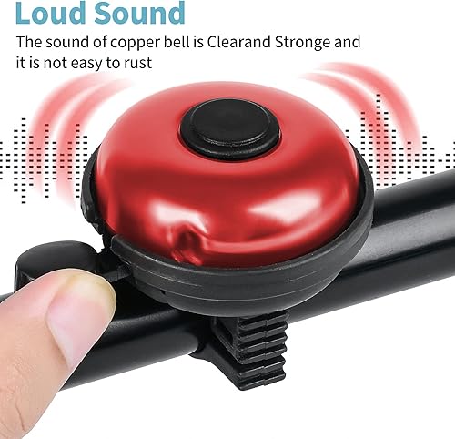 Miniatura 10 de Campana de bicicleta clásica, campana de bicicleta de aluminio, sonido nítido y claro para bicicleta para adultos y niños