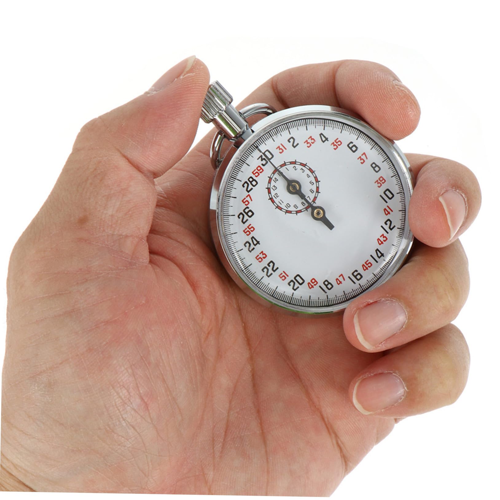 Metalowy Mechaniczny Stoper Sekund Precyzyjny Timer Do Eksperymentów Fizycznych Przenośny Zegar Sportowy dla Trenerów Sędziów i Nauczycieli Trwały i Łatwy Obsłudze