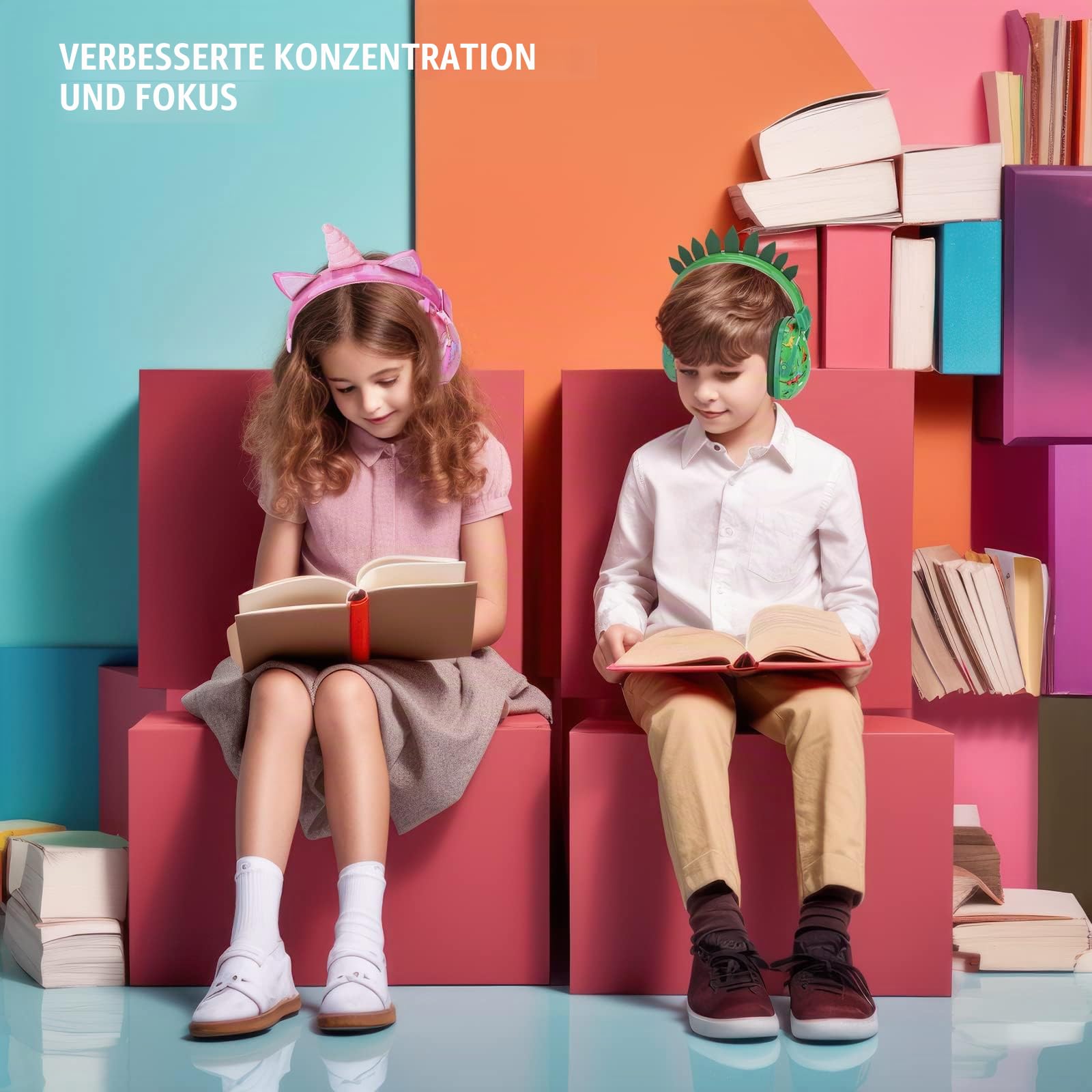 JYPS Gehörschutz Kinder, Geräuschunterdrückung Kopfhörer Autismus, Kinder Gehörschutz Ohrenschützer für Jungen, Mädchen, Kleinkinder Alter 2+, Baby Noise Blocking Ohrenschützer (Grüne Dinosaurier)