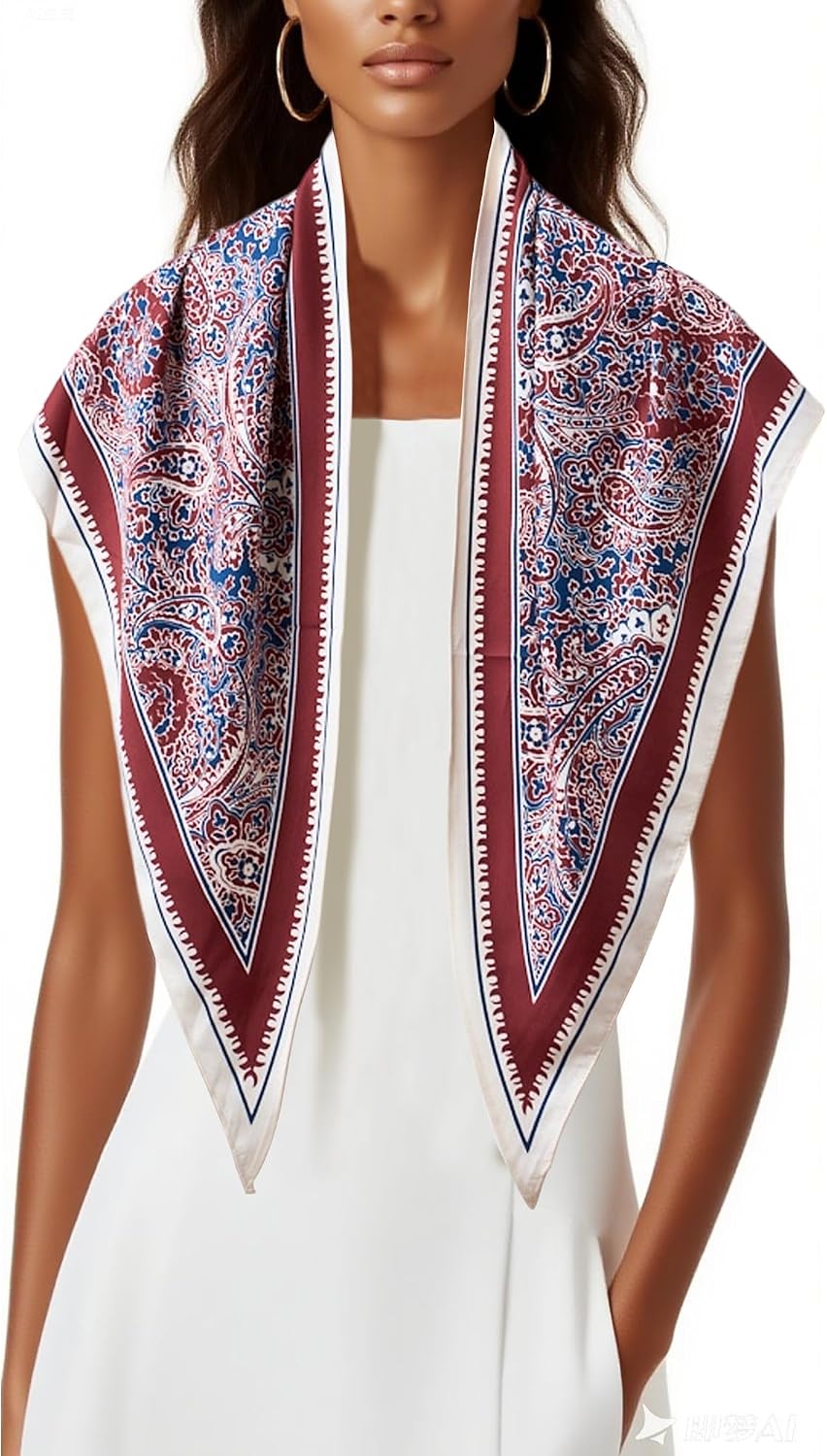 Women's Triangle Scarves Lady Lightweight Soft Sunscreen Shawls Vintage Wrap