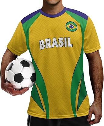 Soccer Jersey for Men 2026 Short Sleeve Fan Tees Quick Dry Breathable Athletic Jersey for Match Day Outdoor