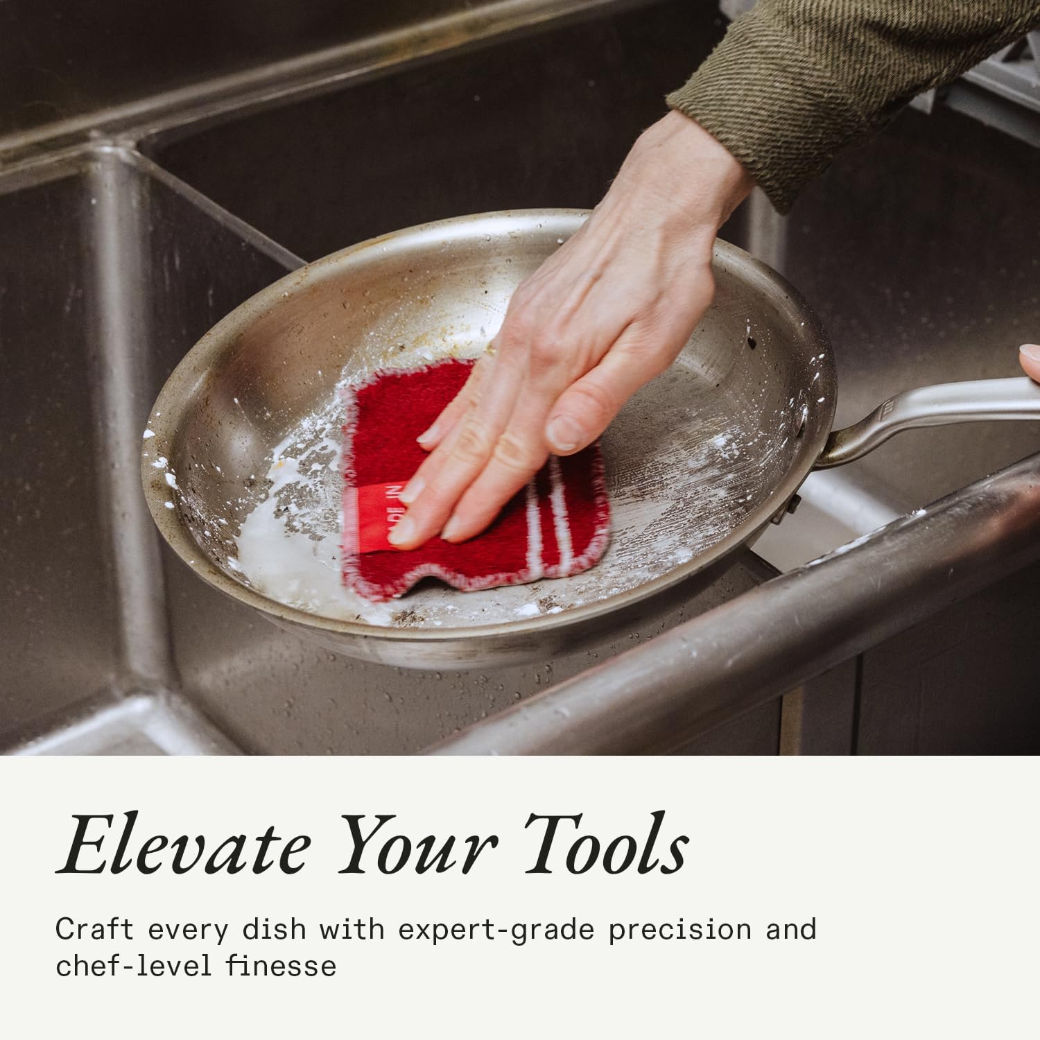 Made In Cookware | 3-Piece Stainless Steel Cleaning Set | Includes Pan Scraper, Scrub Cloth & Stainless Steel Cleaner | Complete Cleaning System | Crafted in USA