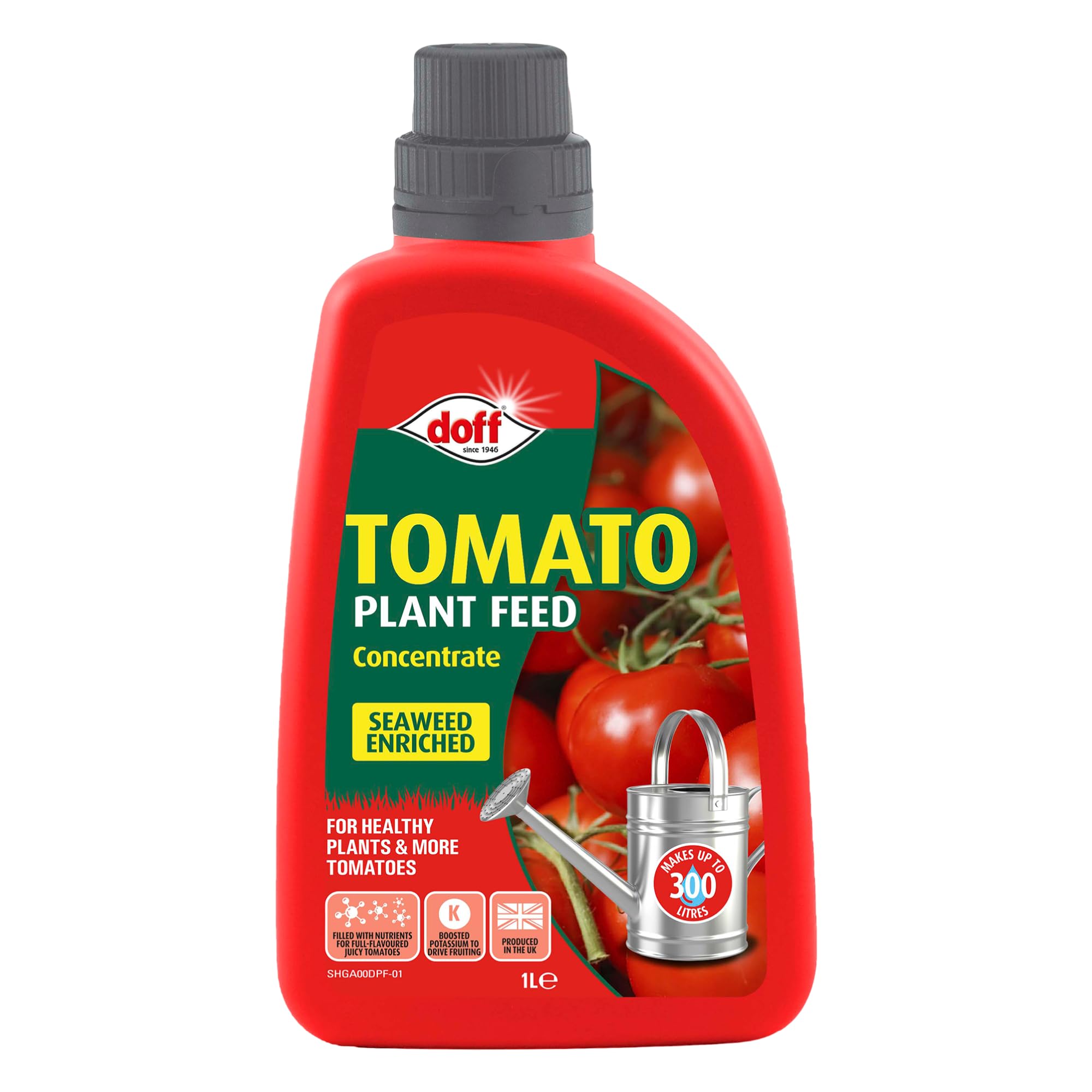 Doff Tomato Feed Concentrate – 1L Liquid Vegetable Plant Food for Healthy Growth of Tomatoes, Vegetables & Flowers – Seaweed Enriched – Encourages Root Development – Makes 300L Feed
