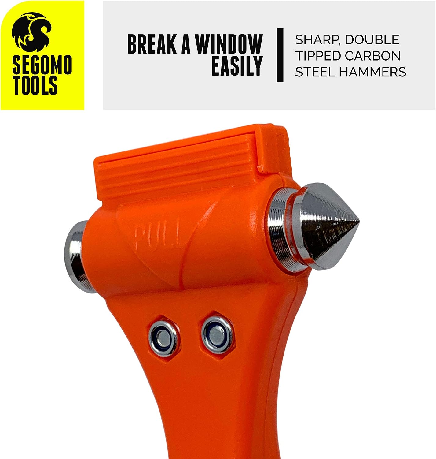 Segomo Tools 4 x Emergency Escape Safety Hammers with Car Window Breaker & Seat Belt Cutter | Car Safety Tool | Seat Belt Cutter and Glass Breaker | Emergency Car Tool - ESH04