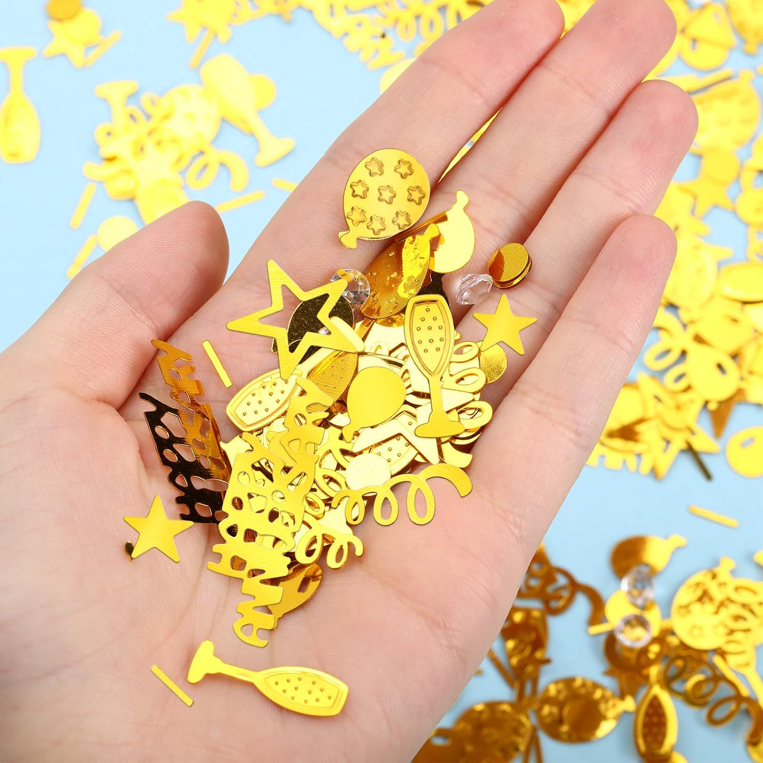 Skylety 3000 Pcs Gold Happy Anniversary Confetti Wedding Party Decorations