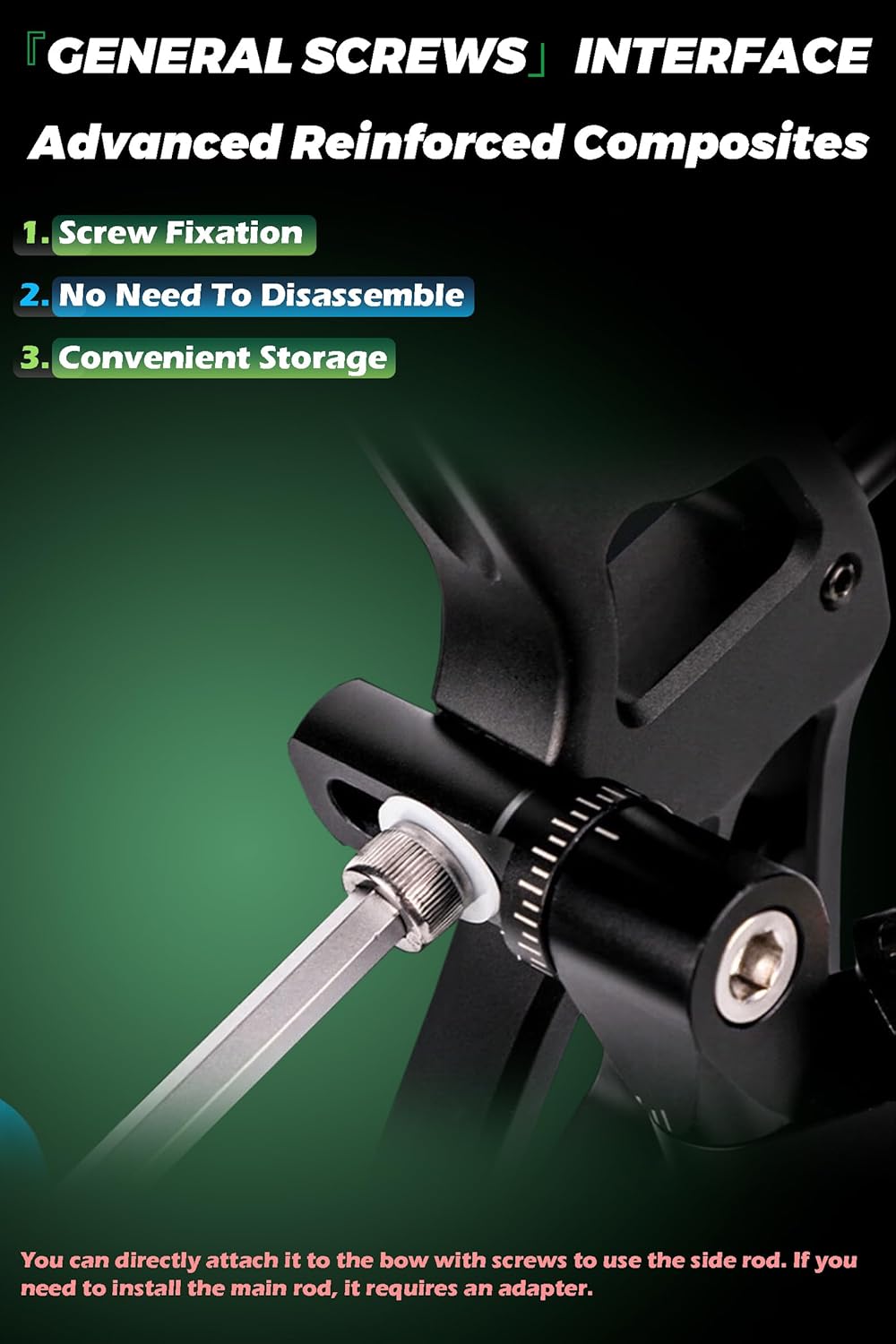 Archery Bow Stabilizer for Compound Bow - 6“ 8” 10“ 12” 3K Carbon Fiber Shaft Body Rod, Rubber Damping System and Weights Kit