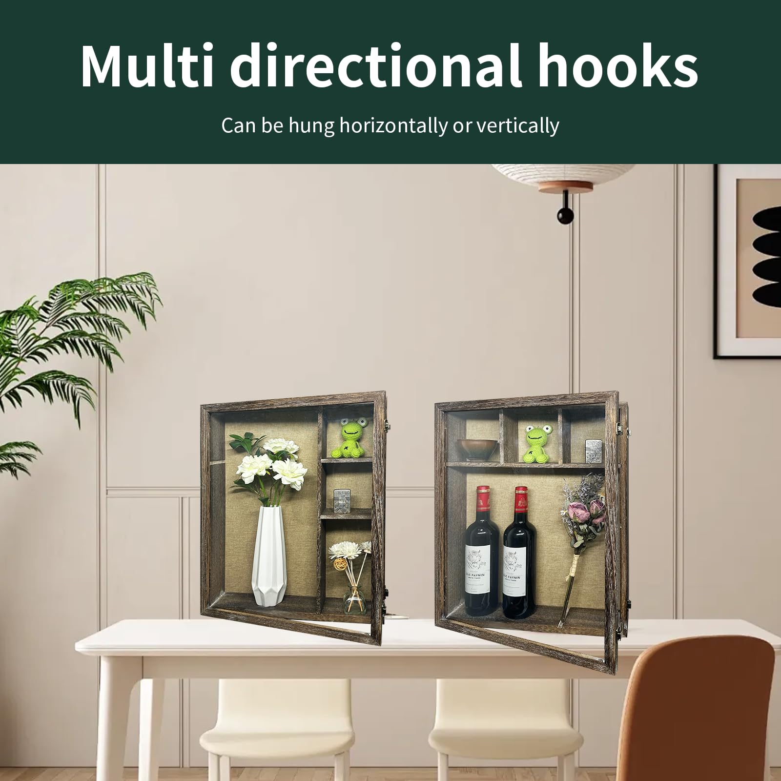 CAHINO WOODART 16x20 Blackout Box Frame with Polished Organic Glass, deep Blackout Box Frame with hinged Door, hinged Door, Available in 4/3 