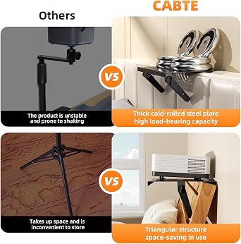 No Drilling Metal Projector Mount,Projector Shelf for Sofa and Bedside