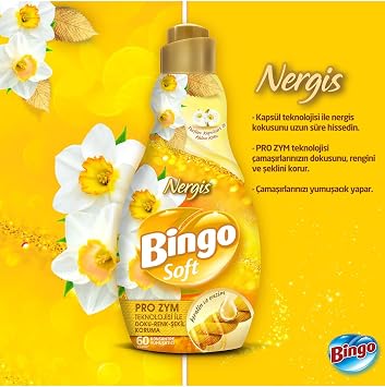 Bingo Soft Konsantre Çamaşır Yumuşatıcısı Nergis 1440 Ml X 6 Adet