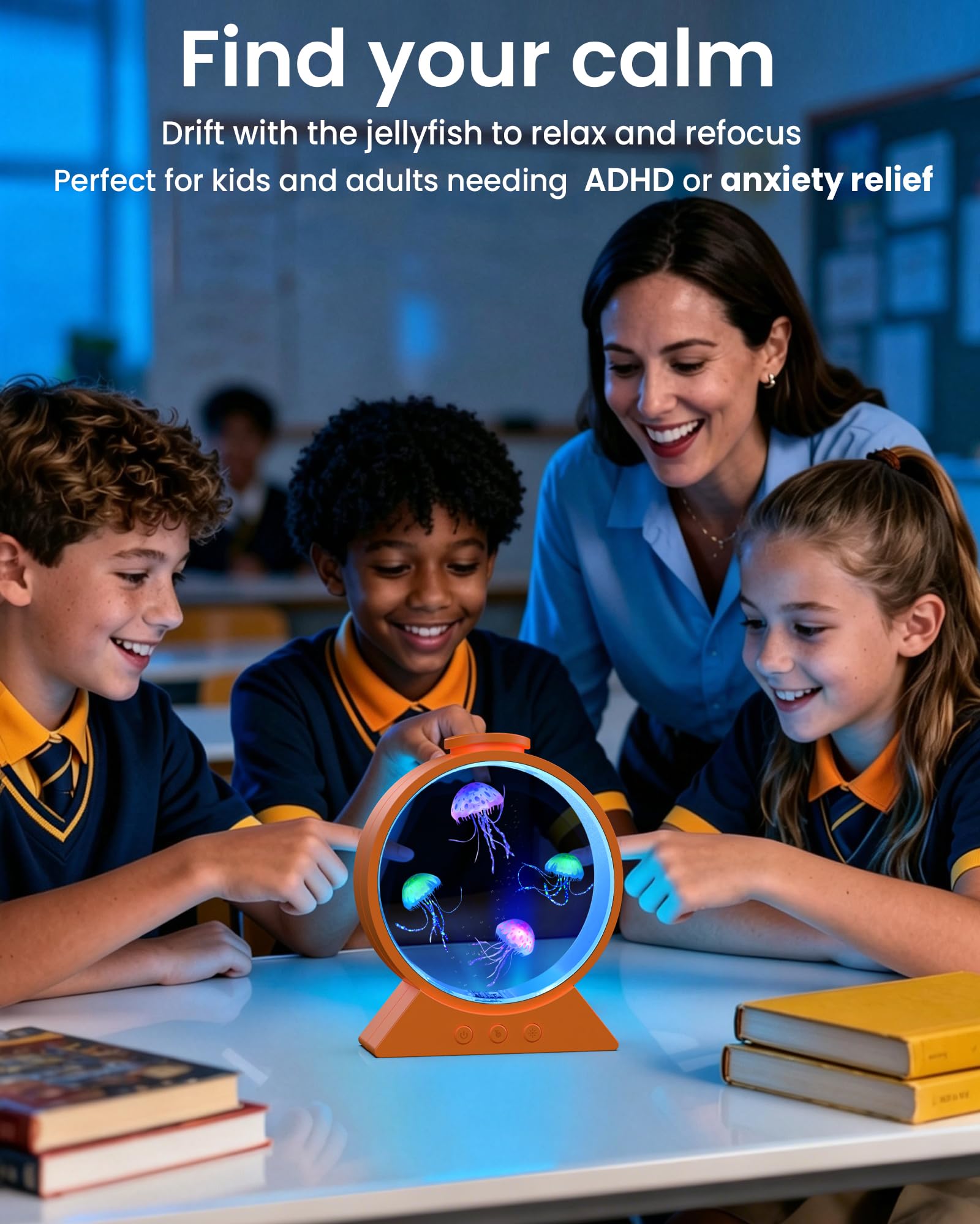 Lampe méduse pour anxiété du sommeil apaisante veilleuse avec minuterie