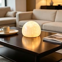 Forrader Natural Marble Lamp Wireless Touch Control Small Marble Table Lamp Rechargeable Warm Light Dimmable Portable Marble Touch Lamp for Bedroom