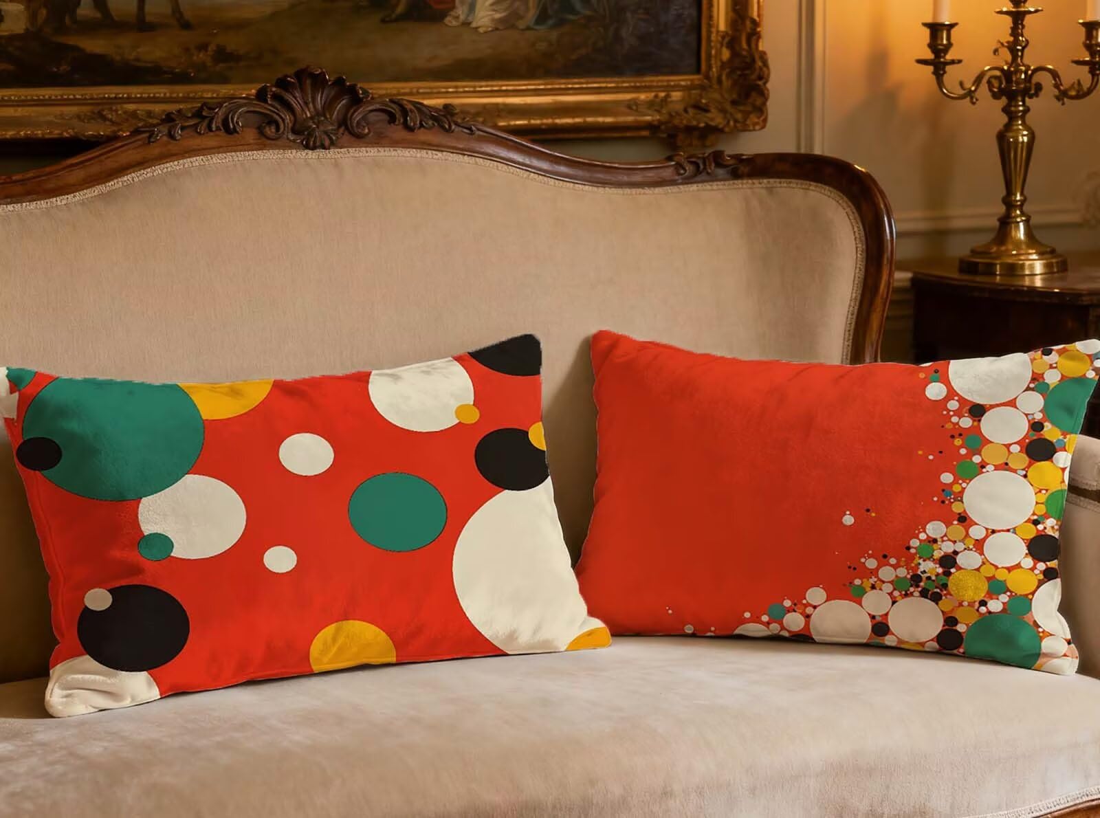 Housse de coussin rouge velours 60x90 taie oreiller rectangulaire