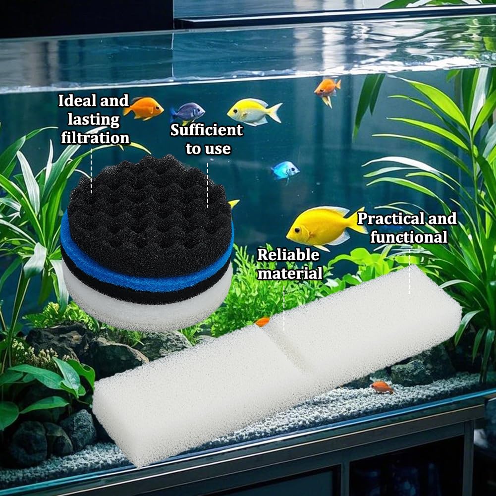 OLYCRAFT 20pcs kit de Remplacement de Supports filtreux Compatible avec Fluval Fx4 Fx5 Fx6 Inclus Filtre réservoir à Poisson 3 Couleurs Bloc Coton Charbon Actif pour Une Purification optimale l’Eau