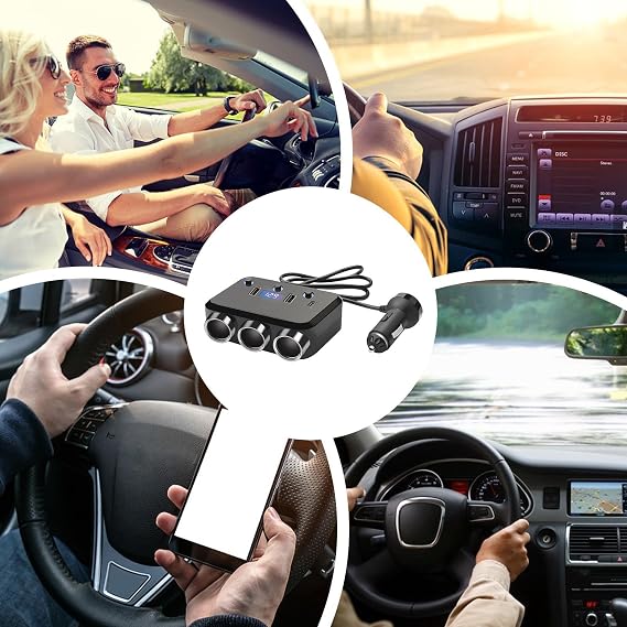 Car Splinter Adapter Splitter | Splinter Ladger Adapter for Cars 12V-24V, Caravan, Truck, Bus Converter 3 3100 MA with Separate Control for Navigator