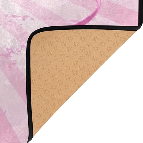 Miniatura 4 de ALAZA Alfombra de área rosa con corona de princesa para sala de estar, dormitorio, alfombra antideslizante para decoración del hogar, 5.3 x 4 pies