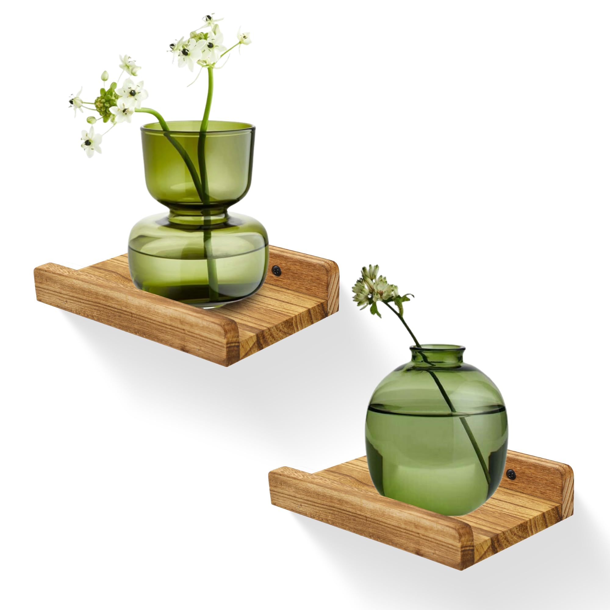 Étagère murale bois noir lot de 2 petite étagère flottante cuisine chambre 20cm