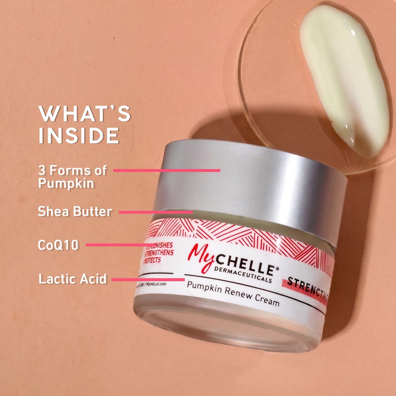 MyChelle Dermaceuticals Pumpkin Renew Cream (1.2 Fl Oz) - Daily Face Moisturizer with Pumpkin Seed Oil, Cloudberry Extract & Antioxidants - Moisturizes, Nourishes & Strengthens Skin thumbnail 4