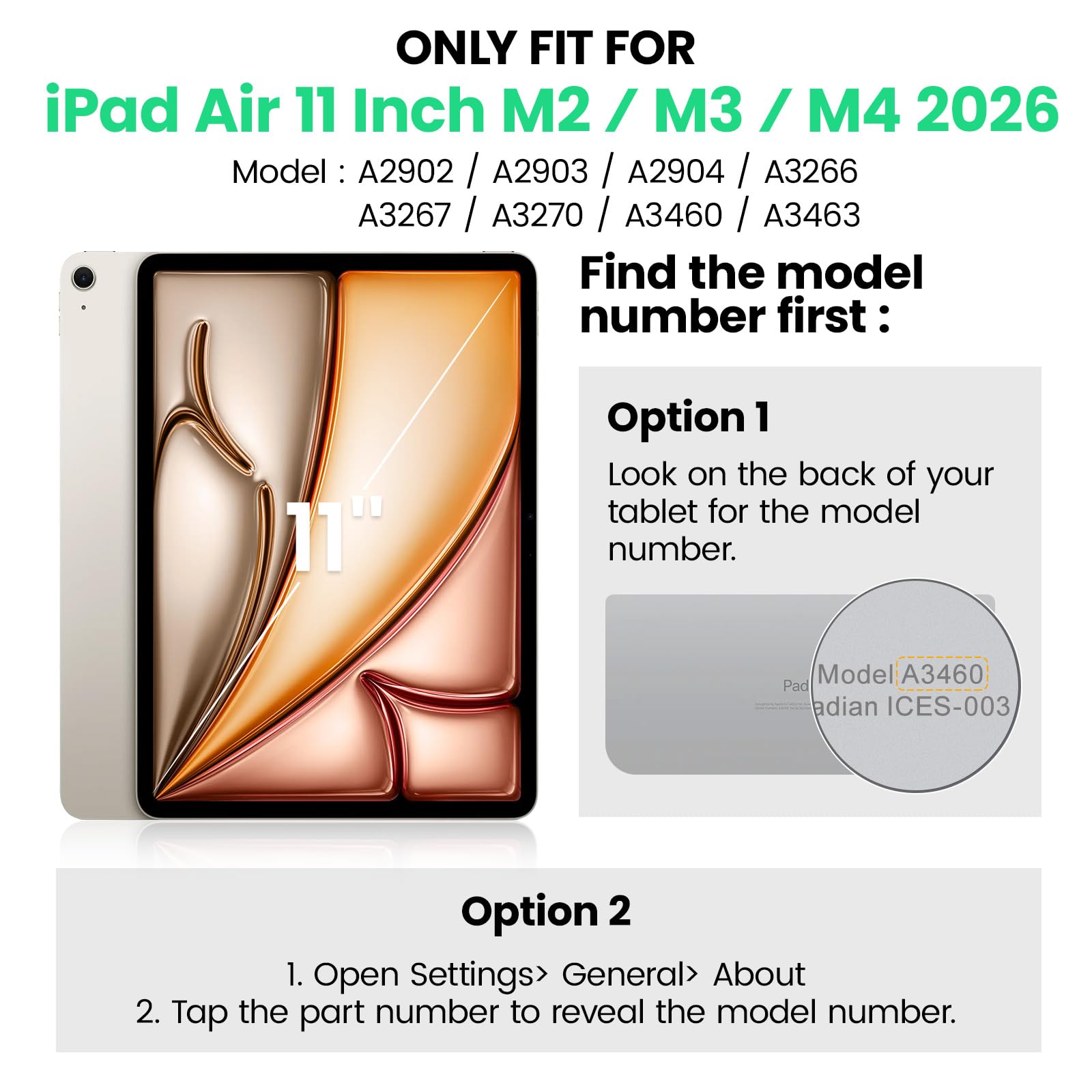 Custodia per iPad Air 11 pollici 2024 M2: ZSLVPN Custodia protettiva antiurto resistente per iPad Air 11 di 6a generazione con pellicola protettiva - Portamatite - Maniglia girevole/supporto -