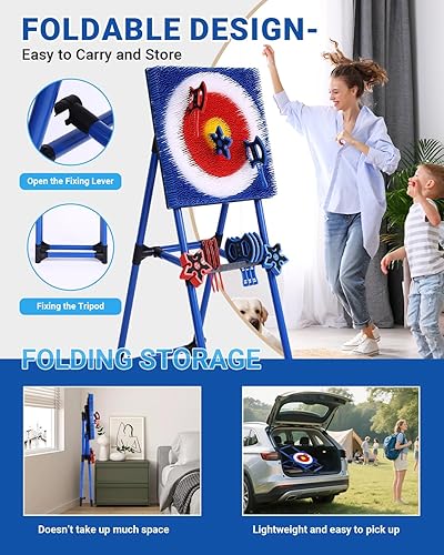 Miniatura 7 de Juego de lanzamiento de hacha para patio trasero  Juego de 8 hachas de lanzamiento  Juego de tiro de hacha de plástico plegable de lujo para adultos