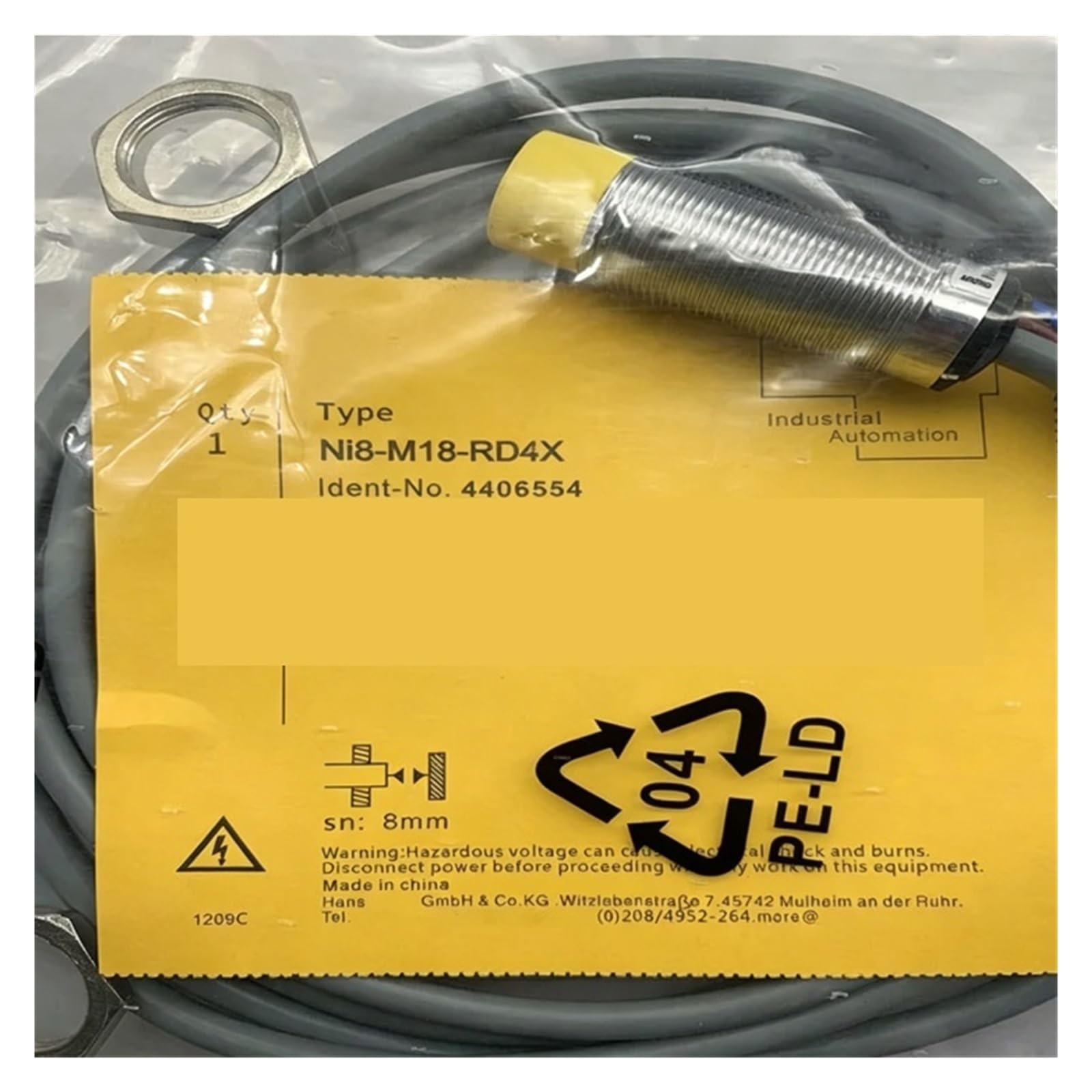 Capteur NI8-M18-ADZ3X de proximité pour détection de métaux M18