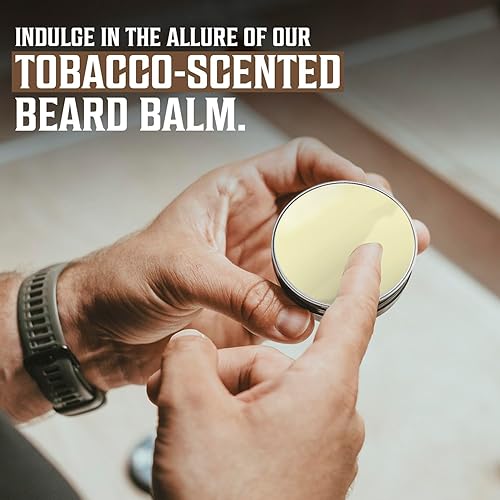 Vista 11 de BEST DEAL Bálsamo para barba con aceite de argán y mantequilla de mango, estiliza, fortalece y suaviza barbas y bigotes, aroma cítrico sin enjuague